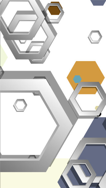 抽象几何背景与六边形的中间图片下载