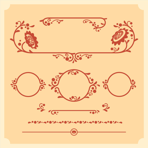 集装饰花卉元素为一体图片下载