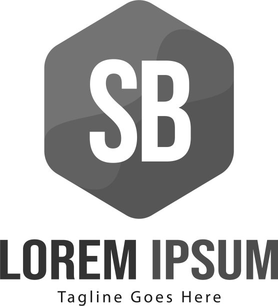 带有现代框架的SB字母logo模板图片下载