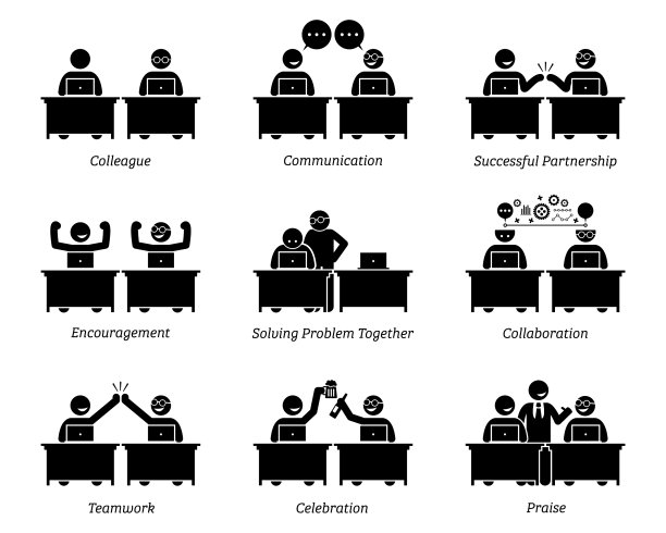 同事和业务伙伴一起工作图片下载