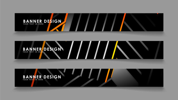 抽象横幅设计与色彩渐变线图片下载