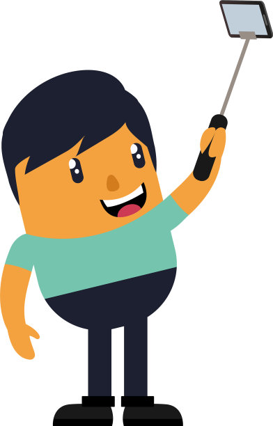 男子在白色背景上自拍图片下载