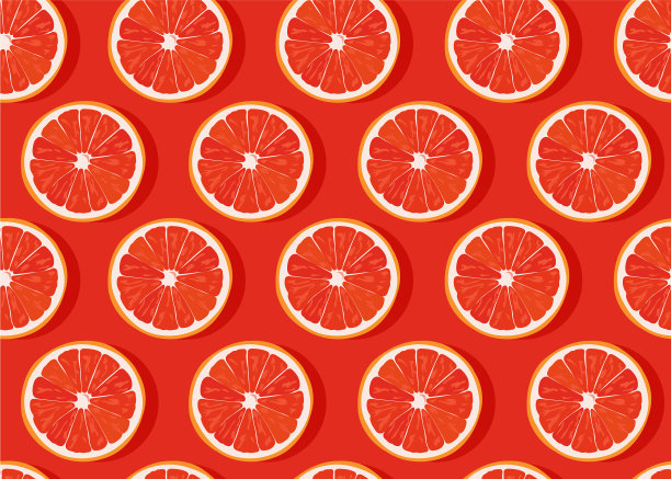 柑桔水果切成无缝图案图片下载