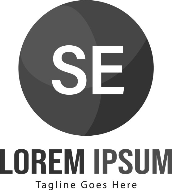 具有现代框架的SE首字母logo模板图片下载