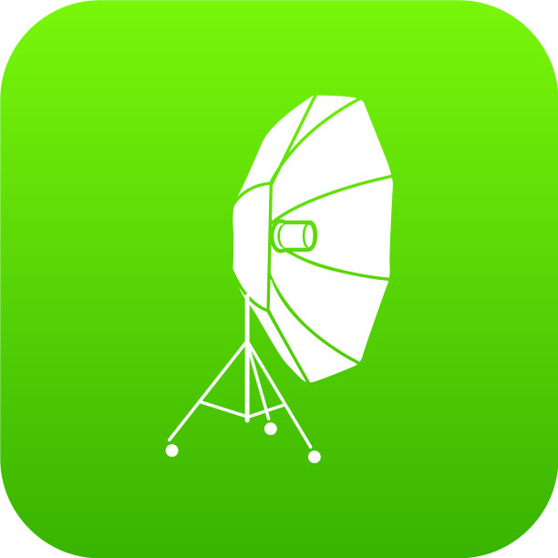 工作室闪光灯与伞图标绿色图片下载