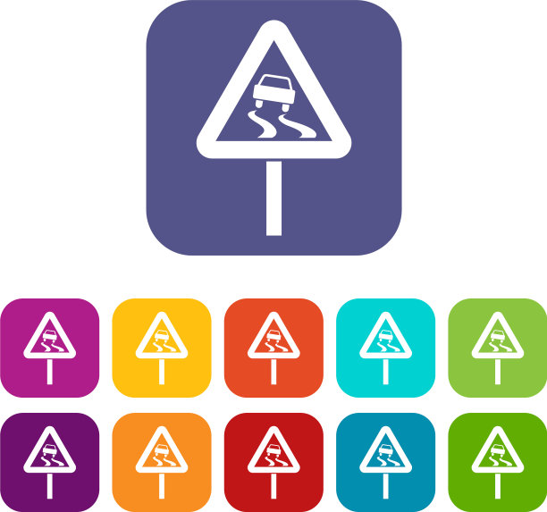 湿滑时路标图标设置图片下载