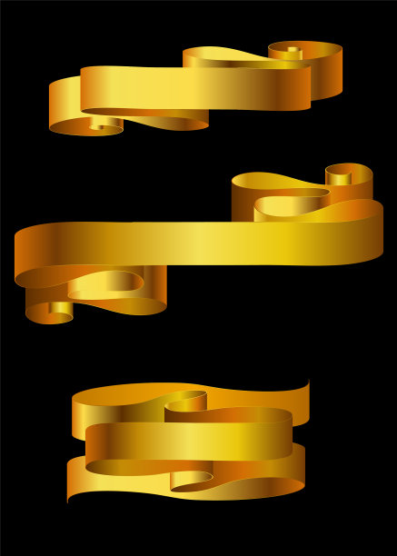 金色旗帜套装图片下载