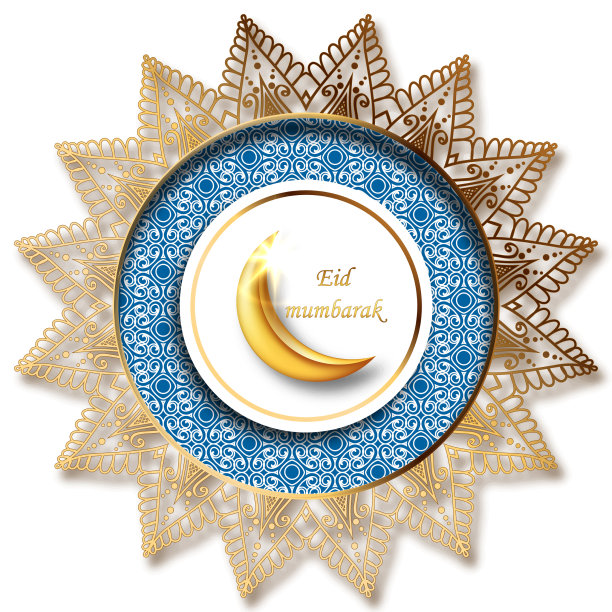 开斋节的月亮在背景图片下载