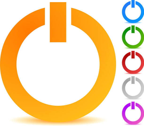 电源符号电源按钮图标隔离在白色图片下载
