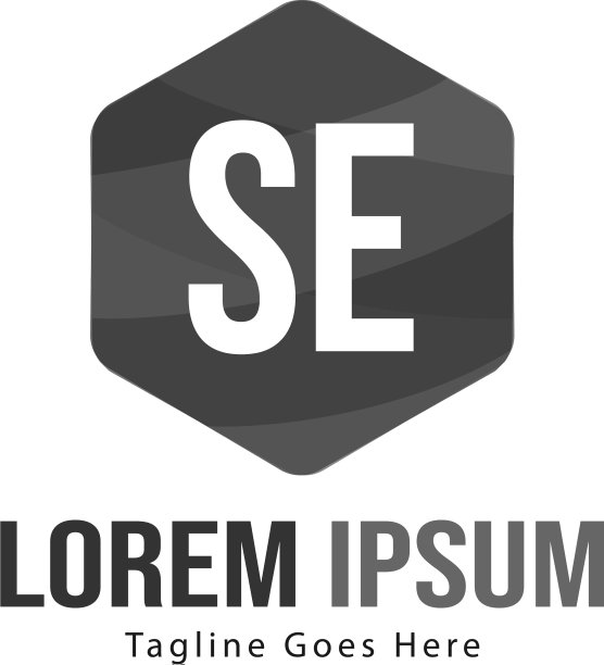 具有现代框架的SE首字母logo模板图片下载