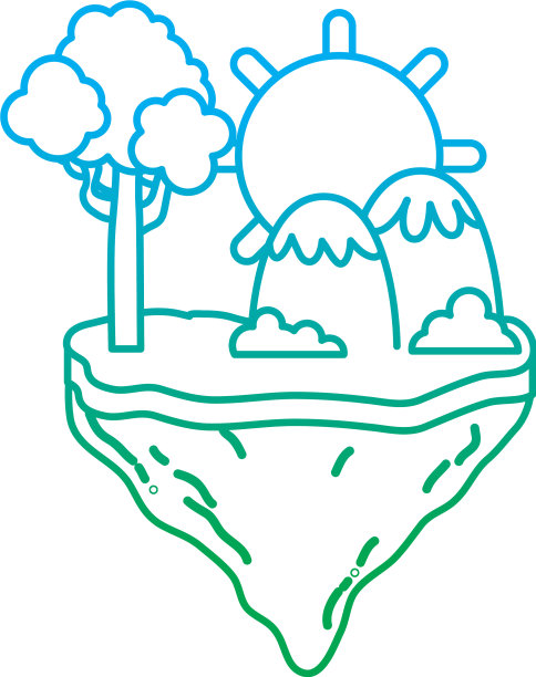 退化的线太阳与树和山在一起图片下载