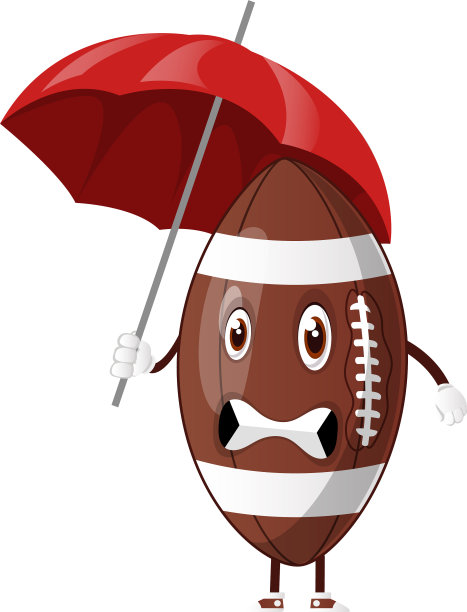 橄榄球正撑着一把伞图片下载