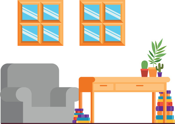 有桌子和书的客厅图片下载