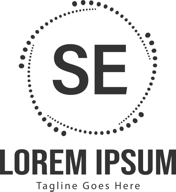 具有现代框架的SE首字母logo模板图片下载