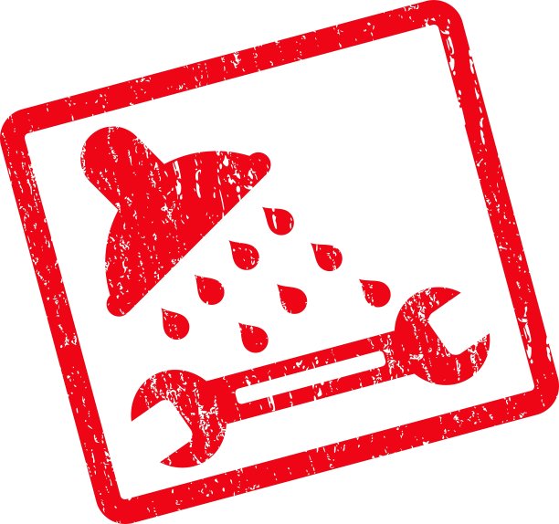 淋浴管道图标橡胶图章图片下载