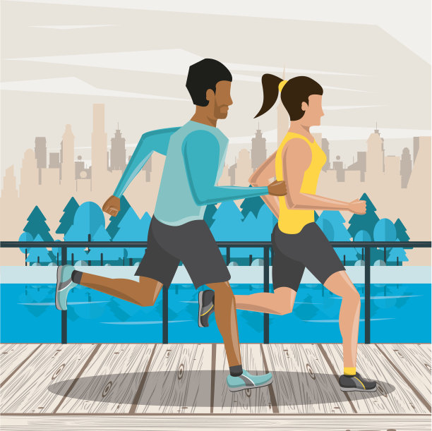 健身情侣朋友跑步图片下载