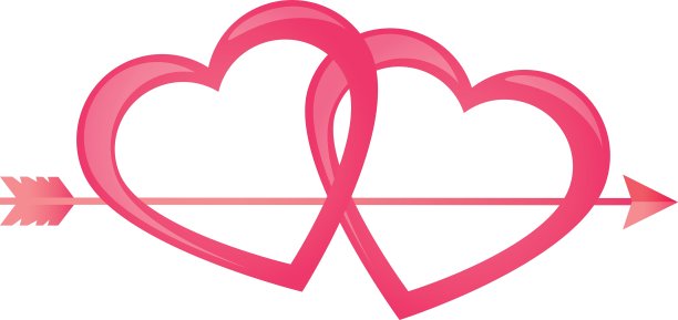 粉色心形爱箭图案图片下载
