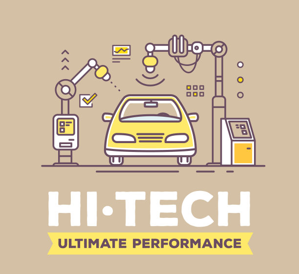 复古的金色汽车高科技图片下载