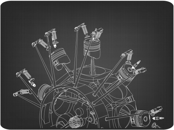 拆解的径向发动机上有一个灰色图片下载