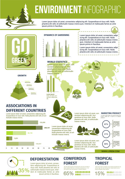 绿色自然信息图模板图片下载