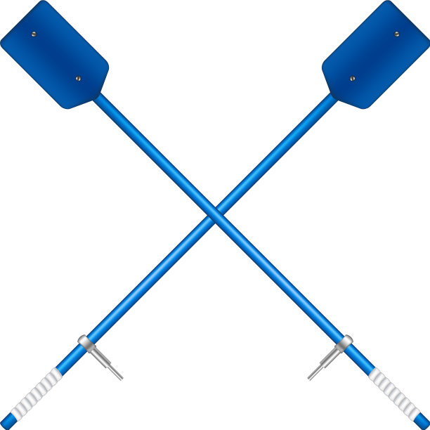 蓝色图案的两支交叉的旧桨图片下载