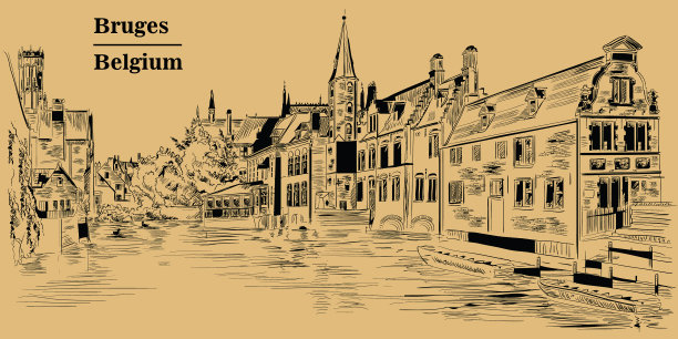 布鲁日的rozenhoedkaai水渠图片下载