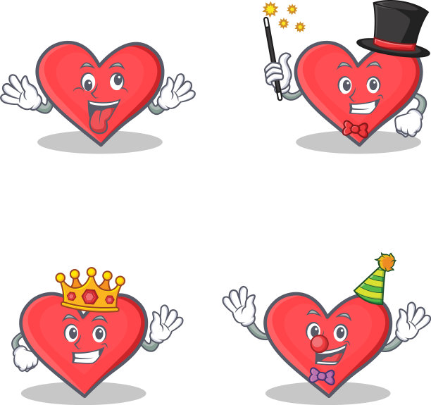 Set of heart character with crazy魔术师王图片下载