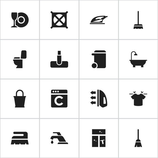 一组16可编辑的卫生图标包括符号图片下载