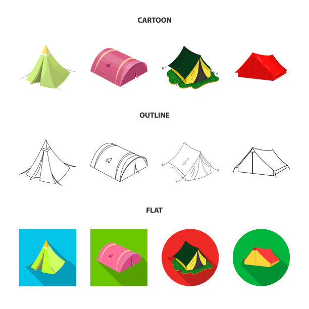 隔离对象帐篷和营地标志设置帐篷图片下载