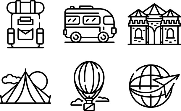 远足图标设置轮廓样式图片下载