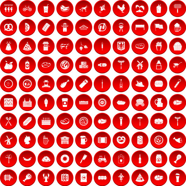 100肉图标设置为红色图片下载