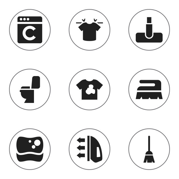 一套9可编辑的干洗图标包括图片下载