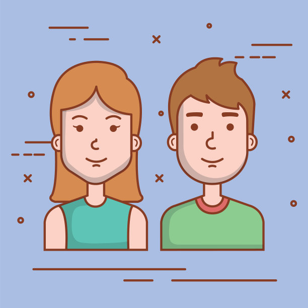 年轻夫妇的头像人物肖像人物图片下载