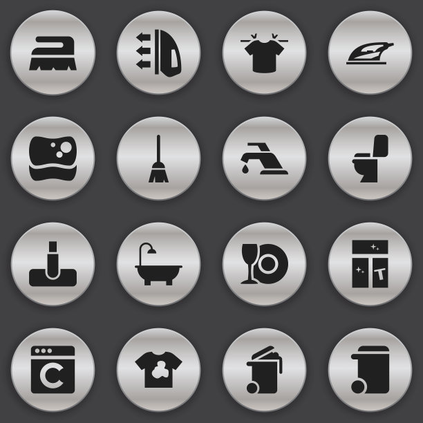 一套16可编辑的干洗图标包括图片下载