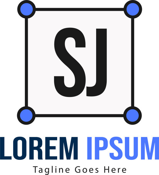 带现代框架的SJ首字母logo模板图片下载