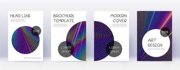 时尚的宣传册设计模板集彩虹abstr图片下载