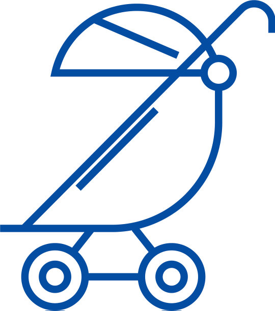 婴儿车线路图标概念婴儿车图片下载