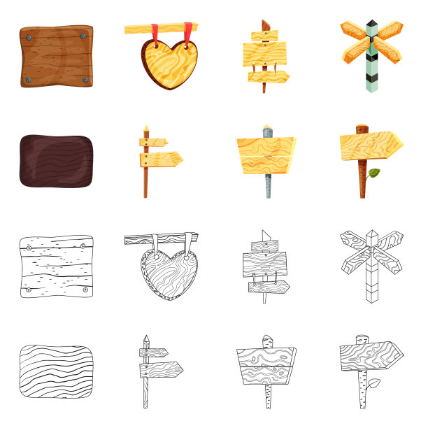 原始和森林标志集图片下载