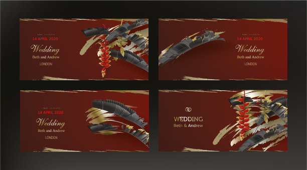 热带黑色和金色的叶子在黑暗的背景图片下载