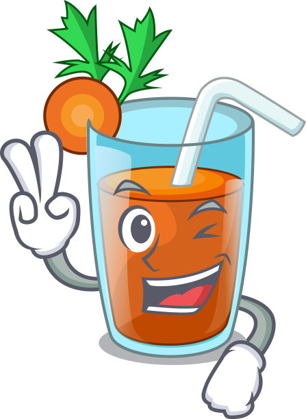 卡通版的两指自制胡萝卜奶昔图片下载