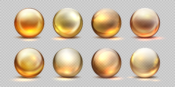 胶原金球逼真的化妆油图片下载