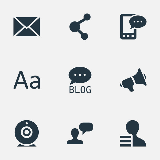 一组简单的博客图标图片下载