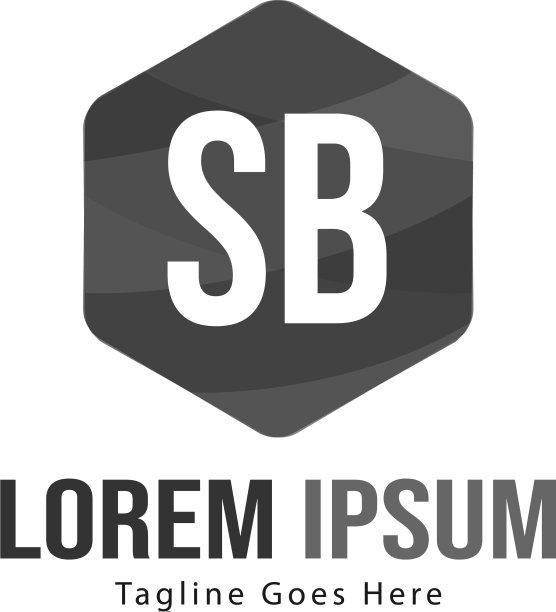 带有现代框架的SB字母logo模板图片下载