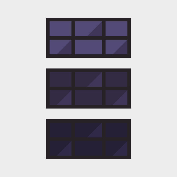 房子类型窗户元素隔离的平面风格图片下载