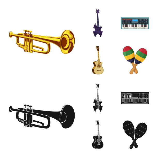 孤立对象的音乐和调音符号集图片下载