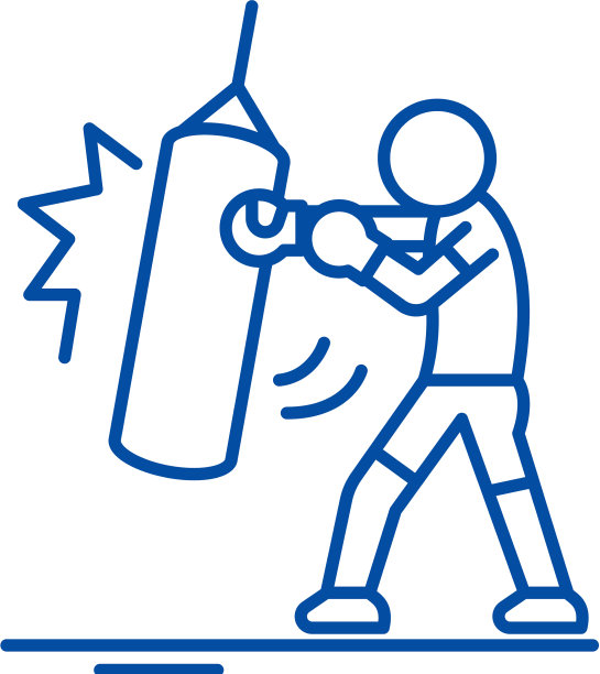 跆拳道线图标概念跆拳道平面图片下载