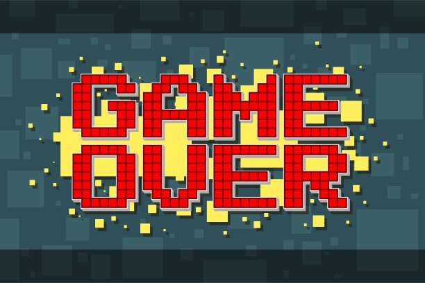 像素红色游戏在黄色背景上的屏幕图片下载