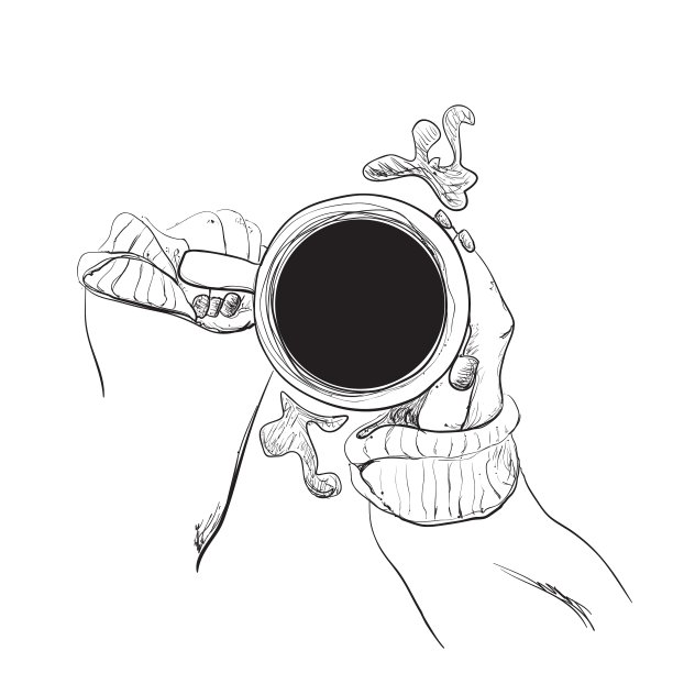 时尚的女孩与一杯咖啡图片下载