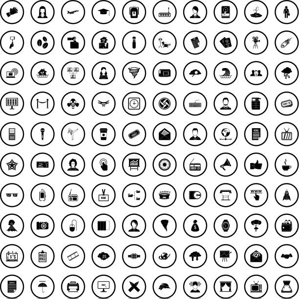 100记者图标设置简单的风格图片下载