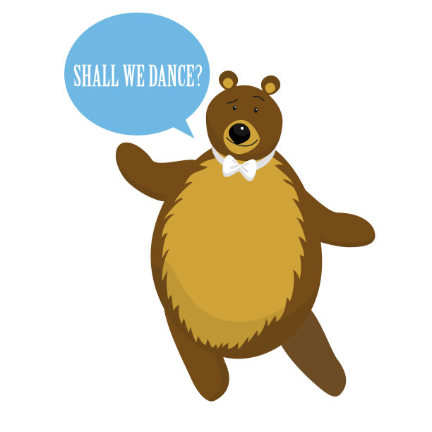 卡通熊舞邀请或卡片图片下载